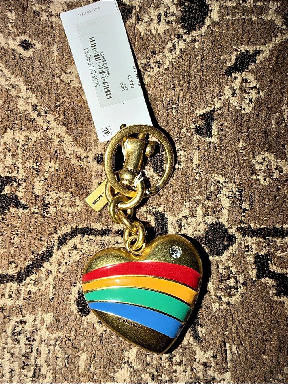Coach Heart Bag Charm Color Block